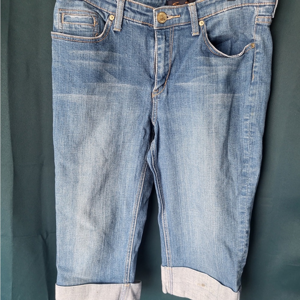 Seven7 Light Blue Rolled Cuff Cropped Jeans